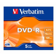 �������� ���������� DVD-R, 16x, Verbatim Azo Matt Silver, Jewel/5, 43519