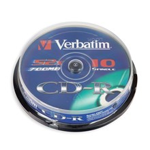 �������� ���������� CD-R, 52x, Verbatim Extra Protection, Cake/10, 43437