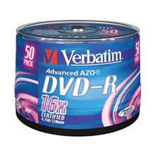 �������� ���������� DVD-R, 16x, Verbatim Azo Matt Silver, Cake/50, 43548