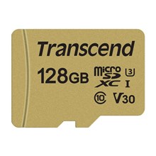 ����� ������ Transcend 500S microSDHC 128Gb UHS-I Cl10 +��, TS128GUSD500S