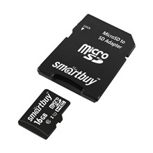 ����� ������ SmartBuy microSDHC 16Gb UHS-I Cl10 +��, SB16GBSDCL10-01