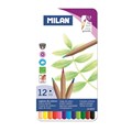 Карандаши  цветные Milan, 12 цв., 6-гран., в металл. упак., 80057