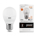 ����� ������������ Gauss LED Elementary ��� 6�� E27 420�� 3000K (53216)