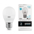 ����� ������������ Gauss LED Elementary ��� 6�� E27 450�� 4100K (53226)