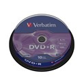   DVD+R, 16x, Verbatim Azo Matt Silver, Cake/10, 43498