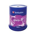   DVD+R, 16x, Verbatim Azo Matt Silver, Cake/100, 43551